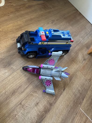 PAW PATROLS toys- Chase LARGE truck & LARGE SKYE helicopter