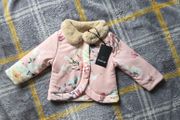 6-12m, Firetrap Floral Jacket with Faux Fur Collar