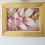 Magnolia Bloom > Oleograph Gilt Framed Painting Signed. Image 3