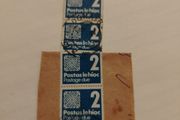 5x 2p Irish Blue Postage Due Stamps