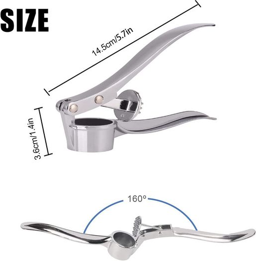 Professional Kitchen Garlic Press, Garlic Mincer Ginger Crusher UK, Peeler Squeezer Heavy Duty Garlic Presser,Garlic Crush, User-Friendly Garlic Chopper, Easy to Clean and Durable