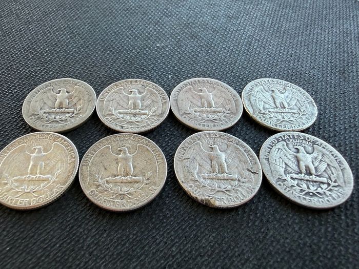 8 Silver America Quarters