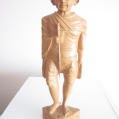 Hand Carved Wooden Mahatma Gandhi Figurine Statue