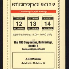 2012 Ireland Stampa Season Ticket 12th-14th October 2012 at RDS Serpentine, Ballsbridge, Dublin 4
