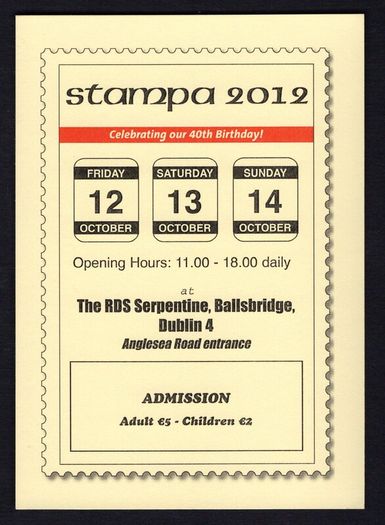 2012 Ireland Stampa Season Ticket 12th-14th October 2012 at RDS Serpentine, Ballsbridge, Dublin 4