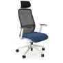 NV High Back Swivel Mesh Chair Lime White Frame with adjustable arms and headrest Image 3