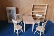 Dolls house kitchen furniture - natural / barewood