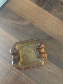 Vintage mini amber ashtray
