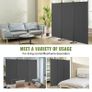 Room Divider, 3 Panel Room Dividers and Folding Privacy Screens, Fabric Partition Room Dividers for Office, Bedroom, Dining Room, Study, Freestanding, Gray Image 5