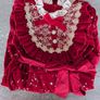 Red velvet dress Image 3