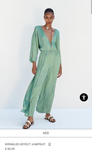 Zara Full Length Wrinkle Effect Jumpsuit