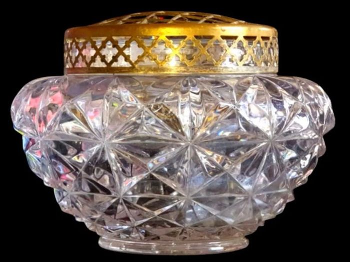 Vintage Harrods Heavy Cut Crystal Rose Bowl