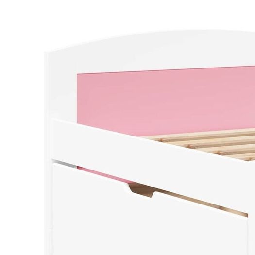 Day Bed with 5 Drawers without Mattress IRUN White&Pink 90x200 cm