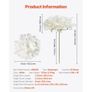 65 Pcs Artificial Silk Hydrangea Flowers 9.8 In Bouquet Arrangement White Image 3