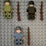 Lego compatible, military figures, American / Italian / German infantry. 15 figures plus rifles. Image 2