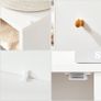 bookcase, office cabinet, bookshelf, standing shelf with 3 doors, with 9 cubes, for office, study, living room, children's room, modern, white Image 4