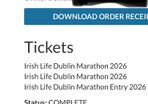 Irish Life Dublin Marathon Ticket