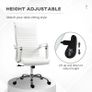 Conference Room Chairs, High Back, Swivel PU Leather, with Arm, Wheels, Adjustable Height, White Image 2