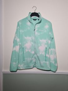 womens BERGHAUS NAVALA fleece full zip top green white size UK 16 EU XL coat jacket