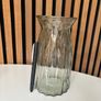 Clear Fluted Glass Vase - Tall Decorative Style Image 2