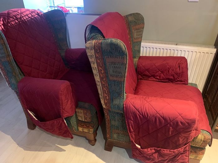 Comfortable Armchairs with Protective Covers