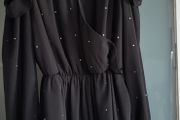 NEXT black chiffon layered playsuit with diamante detail Sz 6UK (Fit 8UK) - Bnwt Rrp 63