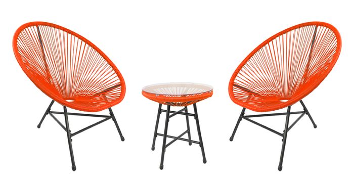 Bistro 3 Piece Egg Designer String Chair Indoor & Outdoor Garden Set