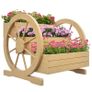 Square Standing 3-Tier Planter with 2 Cart Wheels Pine Wood, dim. 62L x 61l x 57H cm Image 6