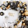 NEW SALE | Balloon Arch Kit, 138 Pcs Black Gold Silver Balloon Arch with Sizes of 18 Inch,12 Inch, 10 Inch, 5 Inch for Balloon Garland as Birthday Decorations, Wedding Decorations, Baby Shower Decorations Image 4