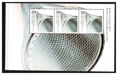2011 Ireland Year of Craft in Ireland Commemorative Stamp Booklet Pane featuring GlassMint Never Hinged (MNH). Hibernian HP200