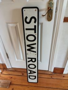 Vintage Heavy Metal "Stow Road" Street Sign