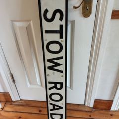 Vintage Heavy Metal "Stow Road" Street Sign