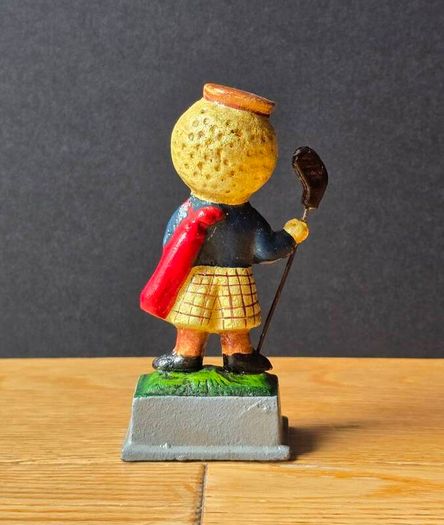 Vintage Cast Metal Golf Figures  Heavy Collectors Pieces  Dunlop  Silver King