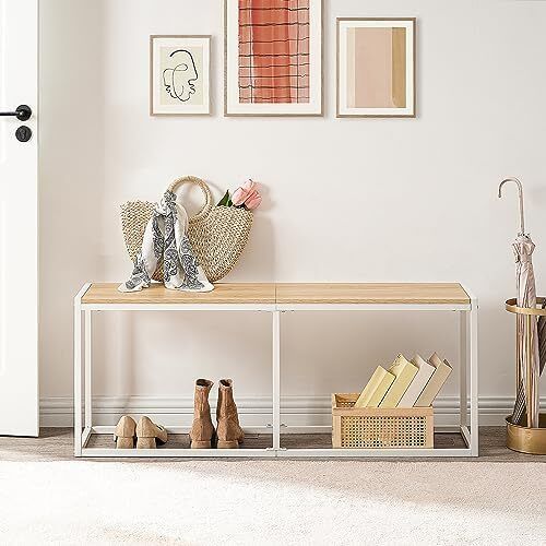 Bench for Dining Room Bench, 120 x 30 x 46.5 cm, Kitchen Bench, Dining Bench in Industrial Design, Sturdy Metal Frame, Easy to Assemble, for Kitchen, Living Room, Entrance, Bedroom