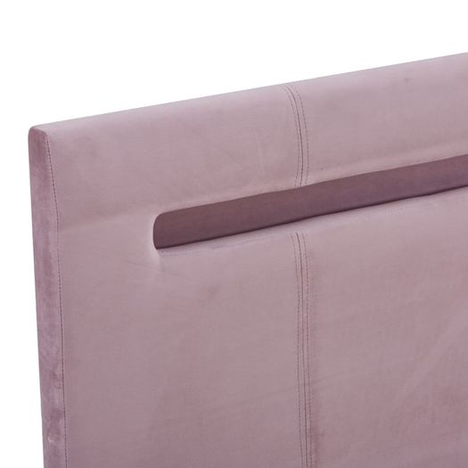 Bed Frame with LED Pink Fabric 150x200 cm