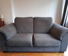 2 seater grey fabric sofa
