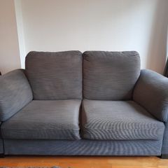 2 seater grey fabric sofa