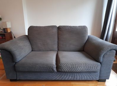 2 seater grey fabric sofa