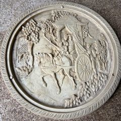 Vintage high relief Chinese Horse Carriage scene.