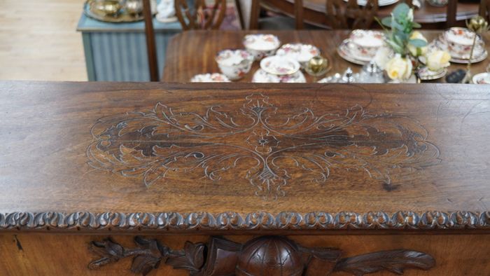 Pair of Antique Carved Walnut Cabinets