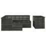 10 Piece Garden Pallet Lounge Set Solid Pinewood Dark Grey Image 4