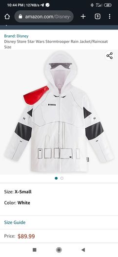 Star wars stormtrooper rain jacket