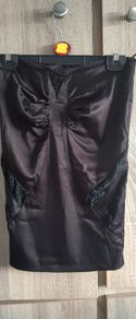 Satin look skirt with lace never worn size s