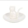 Sitting White Cat Face Trinket Dish Image 4
