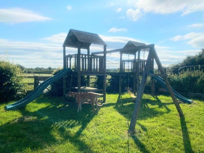 Playhouse slide/swing set