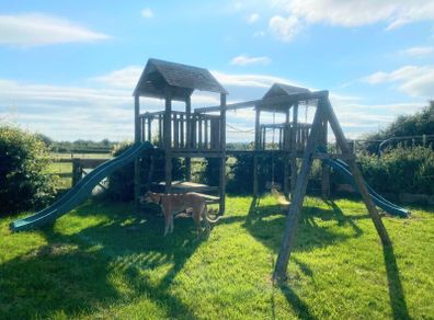 Playhouse slide/swing set