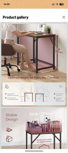 Compact Writing Desk - 80 x 50cm - Like New