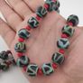 Antique Venetian Style Zigzag Pattern & Venetian WhiteHeart Glass Beads Necklace Image 3