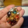 1950s - 1980s Vintage Sphinx Gold Tone Brooch Large Multi Stone Design Jewellery Statement Piece Image 5
