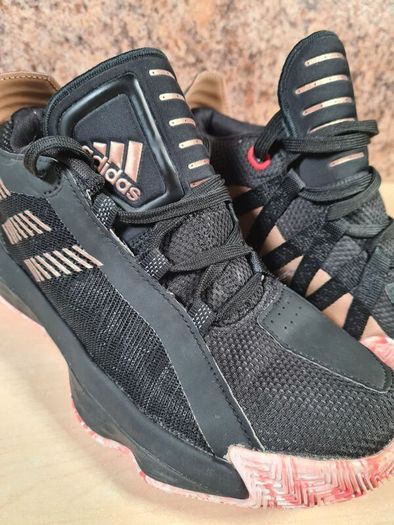 Boys Adidas Dame 6 Basketball Trainers Runners Black Size Uk 4.5 Eu 37.5